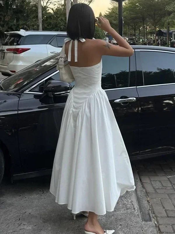 Elegant Patchwork Ruffle Maxi Dress - Deep V Backless Style