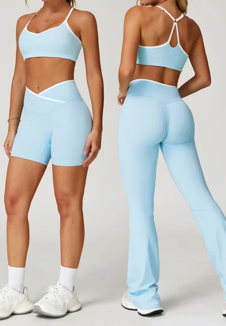 High Waist Bell Bottom Yoga Set - Luxe Nylon Activewear