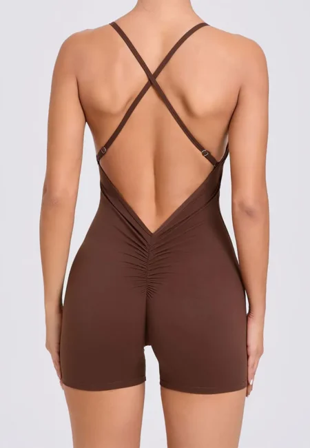 Elevate Your Workout with Backless Yoga Jumpsuit Set