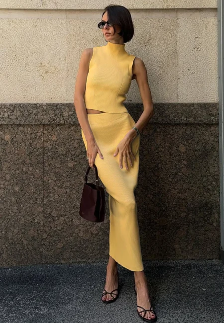 Elegant Spring Two-Piece Skirt Set for Effortless Style