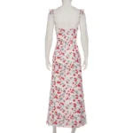 Chic Pink V-Neck Lace-Up Dress for Elegant Summer Events - Image 6