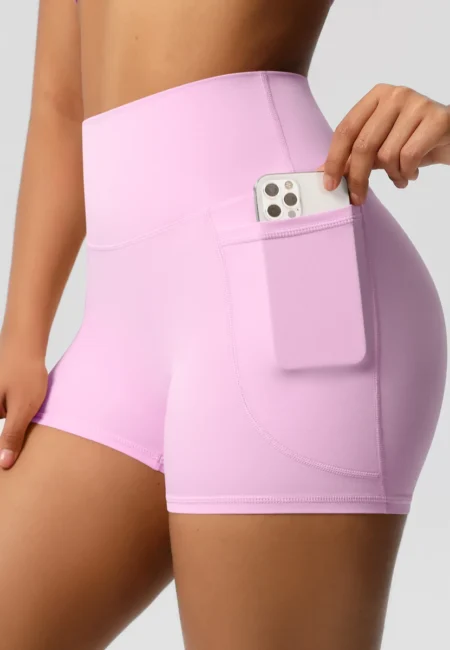 High-Waisted Pocketed Yoga Shorts for Confident Workouts