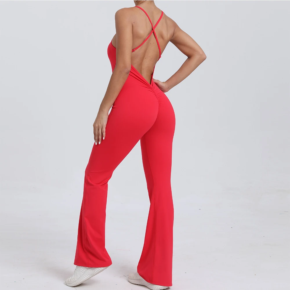 kf-S8fe88eb5b2274c3380fa885d5836d2abp V Back Workout Jumpsuit for Women - Stylish & Functional Activewear