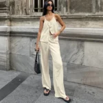 Chic Linad Halter Two-Piece Set for Effortless Summer Style - Image 2