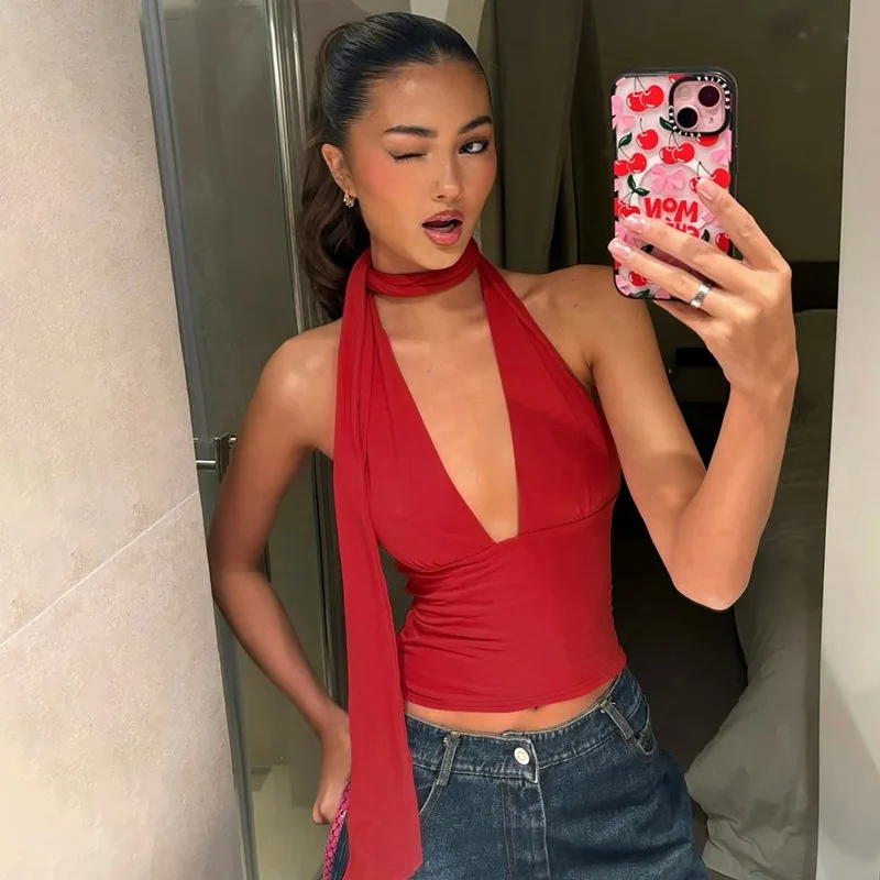 kf-S9262169a5f8c4eb489c166d34f9e6ae2P Luxe Hollow-Out V-Neck Camisole - Stunning Summer Party Tank