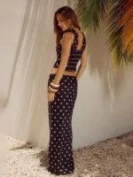 Chic Polka Dot Two Piece Set: Halter Crop & Bodycon Skirt - Image 6