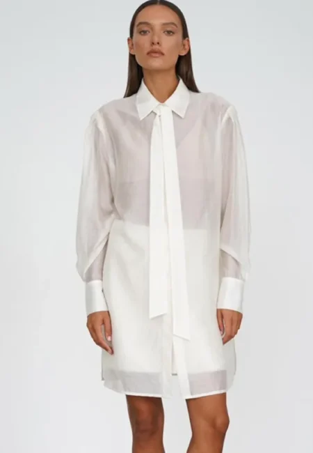 Effortless Summer Elegance: Women's Sheer White Blouse