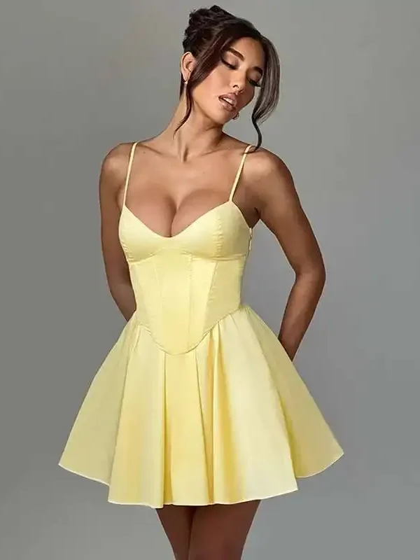 Chic Backless A-Line Mini Dress for Summer Nights Out