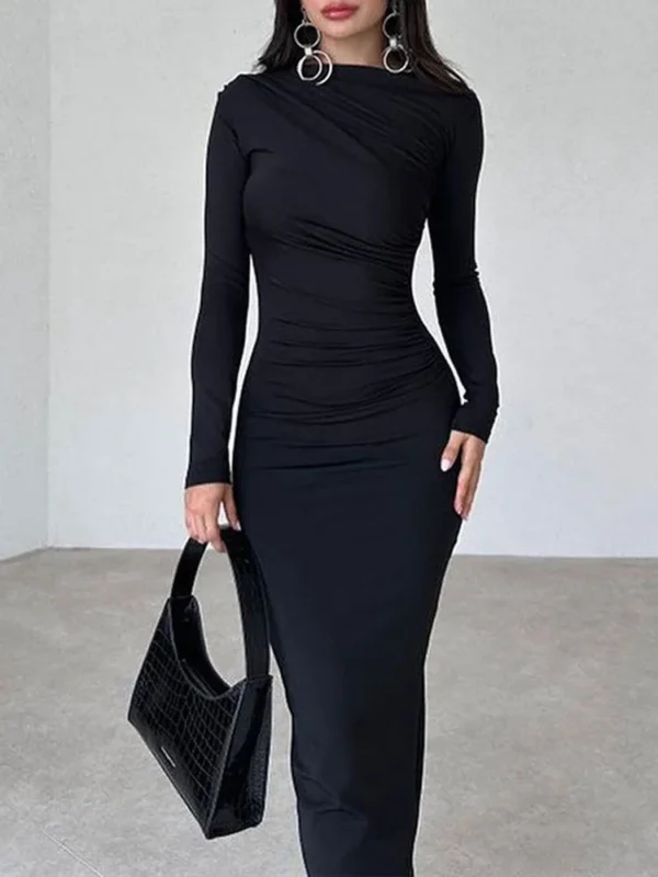 Chic Black Bodycon Maxi Dress for Elegant Evening Events