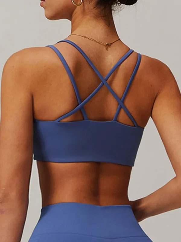 Chic Cross-Back Yoga Bra for Ultimate Workout Comfort
