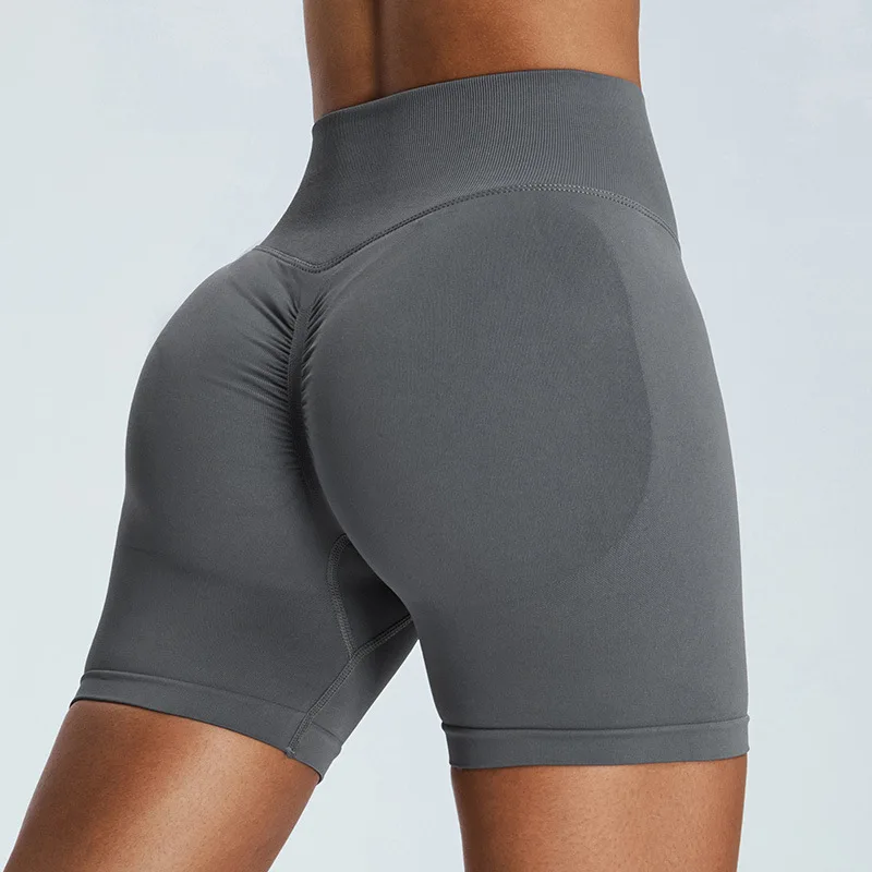 kf-S9ce255d957614dd49d3a34c4a2a9777a6 High-Waist Seamless Yoga Shorts for Women - Flattering Comfort