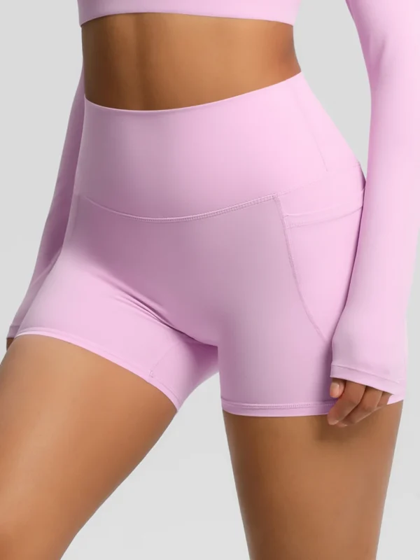 High-Waisted Pocketed Yoga Shorts for Confident Workouts
