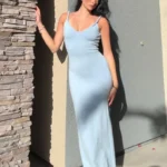 Elegant Backless Halter Dress for Vacation & Casual Chic