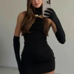 Chic High Waist Mini Dress with Hollow Design for Summer Glam - Image 3