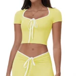 Seamless Women's Yoga Top - Breathable Activewear T-Shirt - Image 4