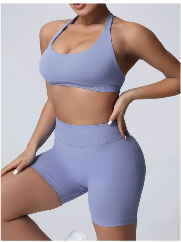 Mileegirl High Impact Halter Yoga Set - Flattering & Quick-Dry