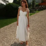 Elegant White Spaghetti Strap Dress for Resort & Evening Wear - Image 4