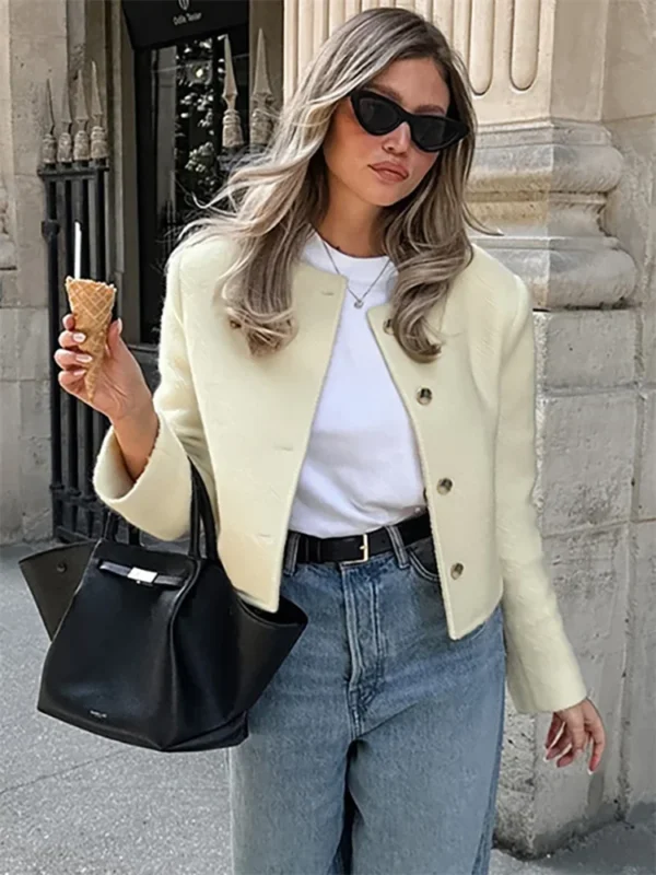 Moopsi Casual Fashion Long Sleeve Cardigan Coat For Women Patchwork Elegant  Solid Cropped Top Streetwear Women's Outwear New
