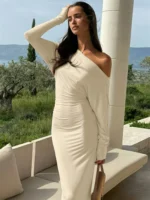 Asymmetrical One-Shoulder Maxi Dress for Elegant Events