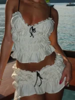 Elegant Chiffon Cami & Pleated Mini Skirt Set for Summer - Image 3