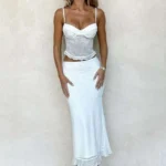 Elegant Lace Crop Top and Skirt Set for Spring Events - Image 4