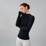 Elegant Women's Yoga Top - Half-High Collar Fitness Shirt - Image 2