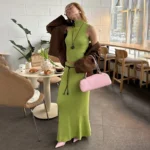 Sophisticated Two-Piece Knitted Dress Set for Modern Women - Image 2