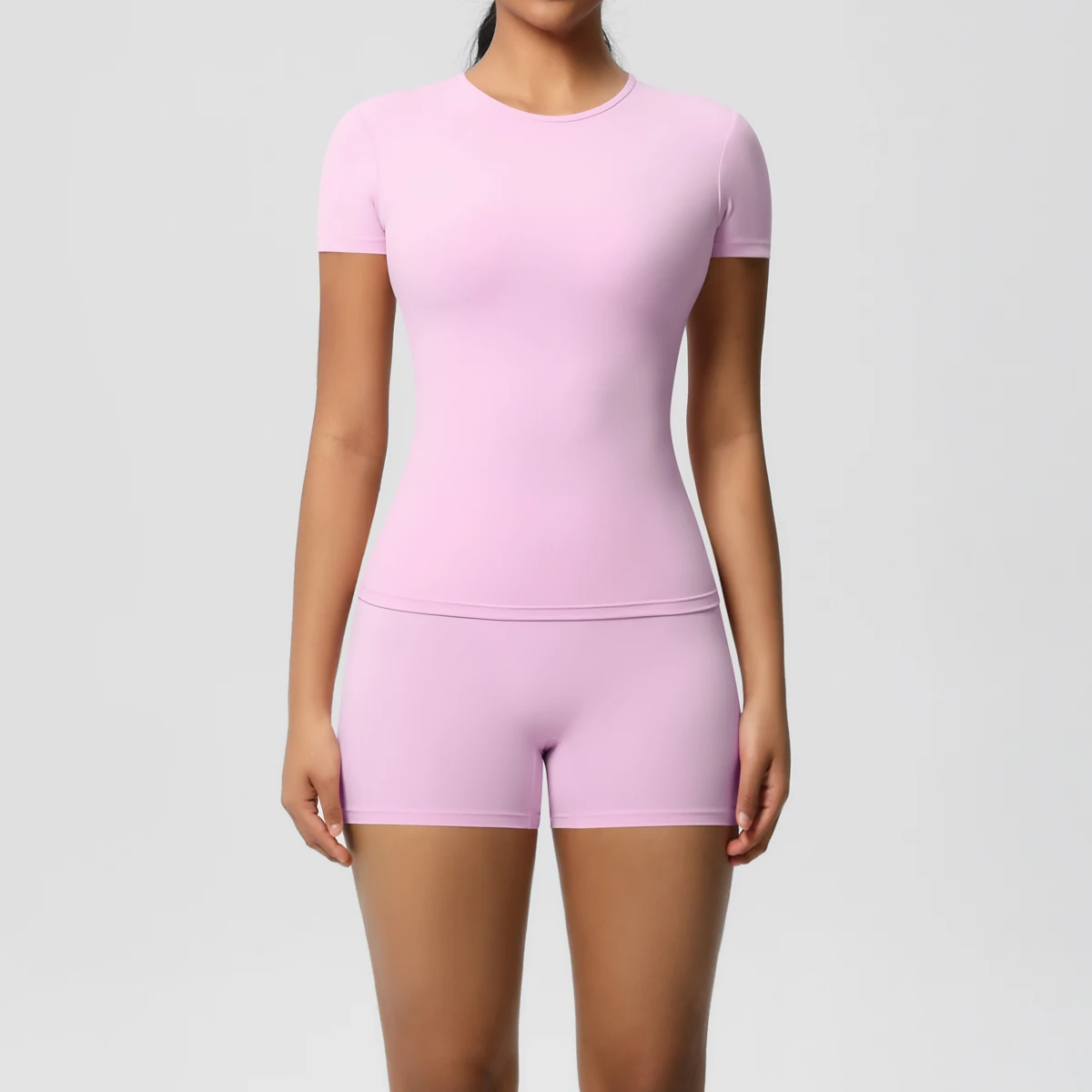 kf-Sbbd9e62742ae43f98a69d540d52303e7W Luxe Nylon Spandex 2 PC Yoga Set - High Waist Activewear