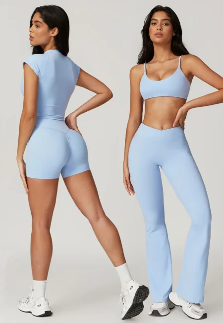 Stylish Women's Yoga Set: Luxurious Crop Top & High-Waist Leggings
