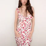 Chic Pink V-Neck Lace-Up Dress for Elegant Summer Events - Image 4