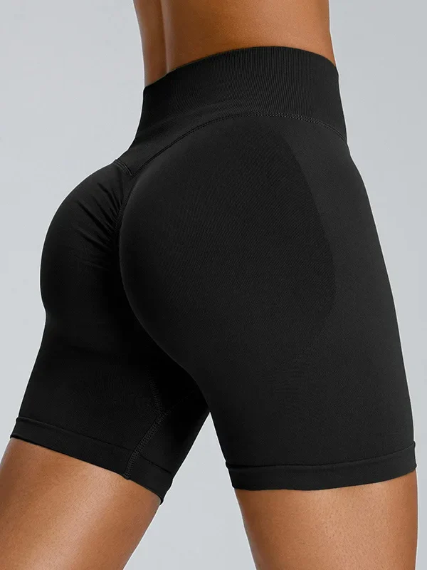 Seamless Women’s Yoga Shorts - High-Waist Quick-Dry Fitness Tights