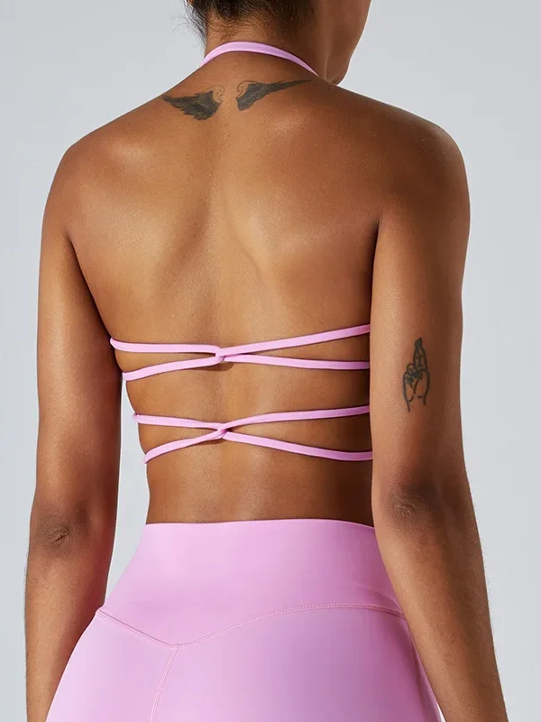 High-Support Women's Sports Bra with Chic Cross Straps