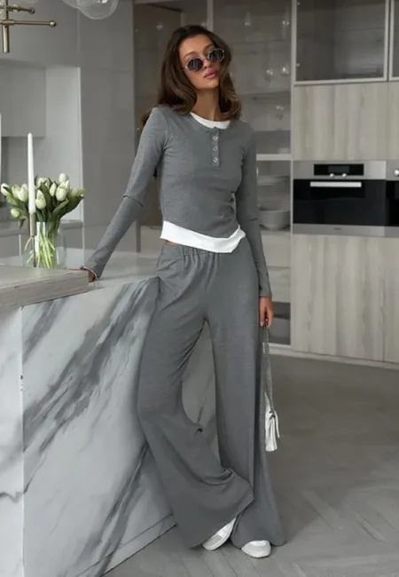 Luxe Patchwork Pullover & Trouser Duo - Office to Street Style