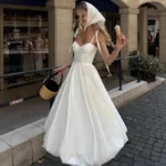 Elegant White Spaghetti Strap Dress for Resort & Evening Wear - Image 3