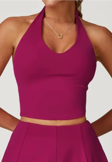 Halter Yoga Sports Bra for Women - Quick-Dry & Seamless Fitness