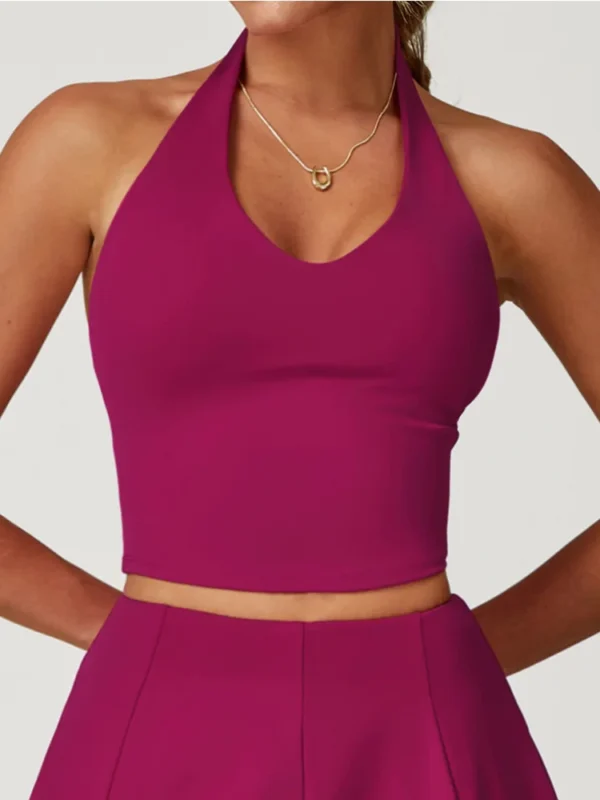 Halter Yoga Sports Bra for Women - Quick-Dry & Seamless Fitness