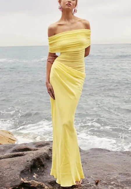 Sophisticated One Shoulder Hollow Long Dress for Glam Events