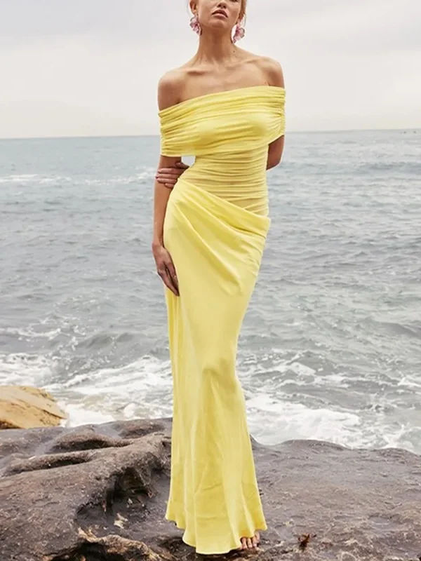 Sophisticated One Shoulder Hollow Long Dress for Glam Events