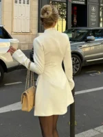 Chic A-Line Mini Dress with Pockets for Effortless Elegance - Image 2