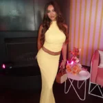 Elegant Yellow Long Skirt Suit for Women - Backless & Chic - Image 4