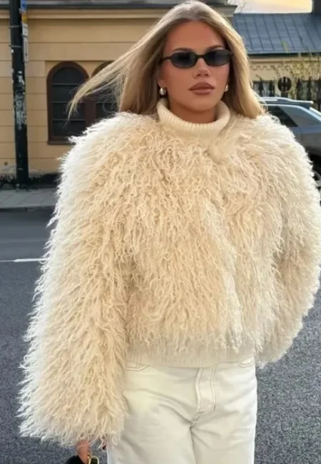 Luxurious Faux Fur Coat Women's Elegant Winter Outerwear