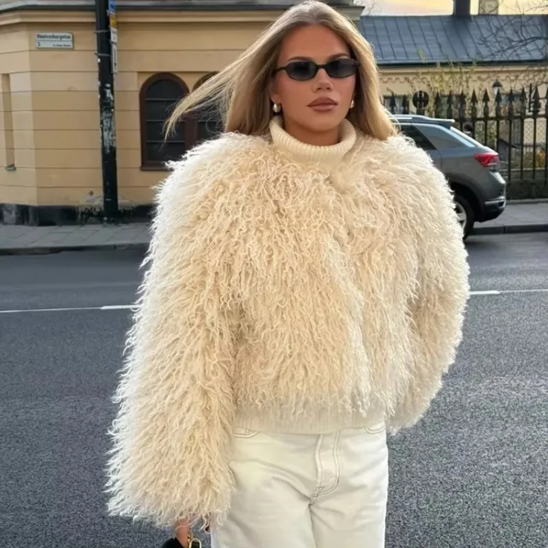 kf-Se3d3f8e1535c4326a465bcf6716794ffY Luxurious Faux Fur Coat Women's Elegant Winter Outerwear