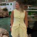 Chic Yellow Sleeveless Two-Piece Set for Effortless Elegance - Image 3