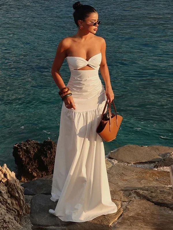 Chic Strapless Maxi Dress for Beach Vacations & Events