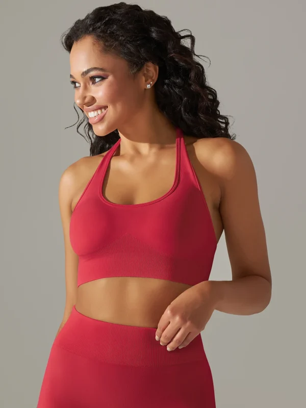 Halter Neck Yoga Bra for Women - Seamless Comfort & Style