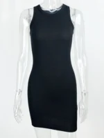 Sleek Black Bodycon Mini Dress for Effortless Summer Style - Image 6