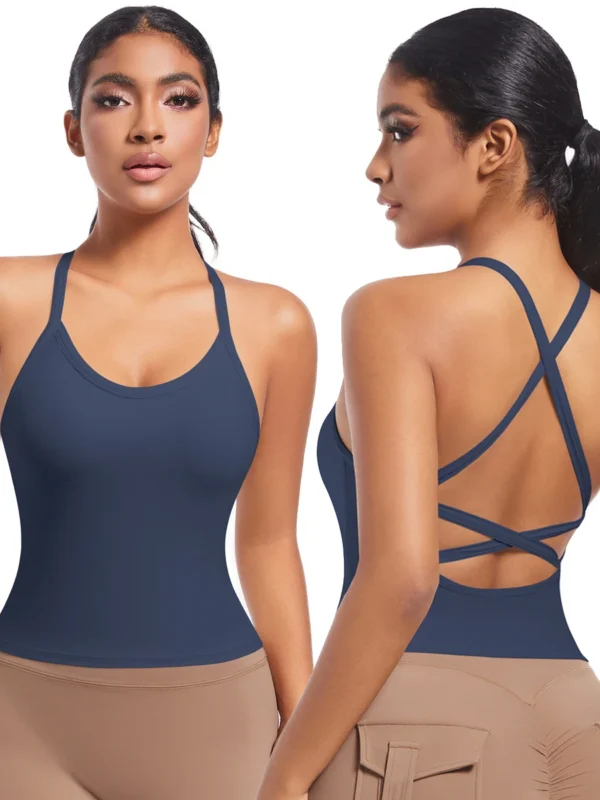 Stylish Shockproof Yoga Bra for Women - Elegant Back Design