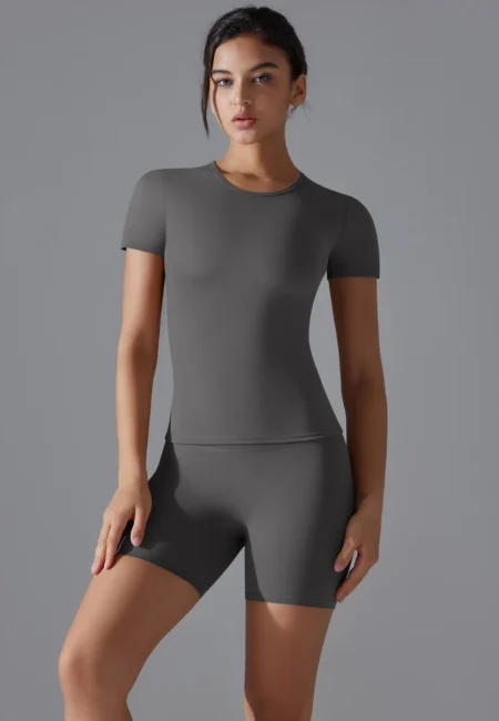 Stylish Women's Yoga Set: Top & High-Waist Leggings Combo