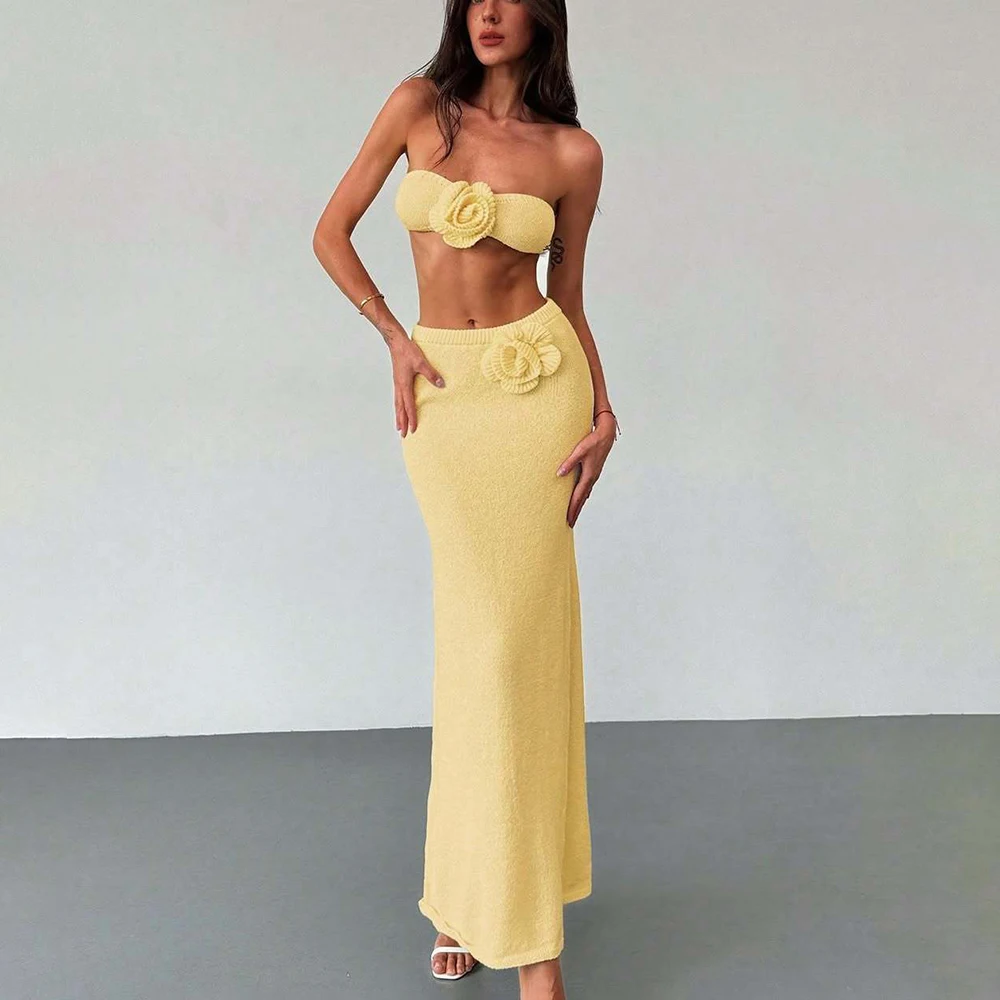 Kf-Sf39B6B5Aa59740D5A1C37420D04De517V Floral Elegance Two-Piece Beach Skirt Set For Summer Style