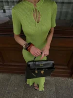 Elegant Hollow Out Maxi Dress for Effortless Summer Style - Image 3